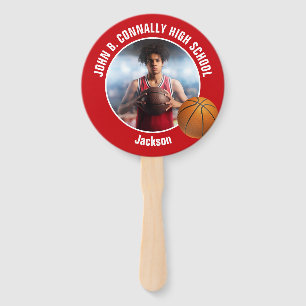 Rotes Basketballspieler-Foto High School Spirit Fächer