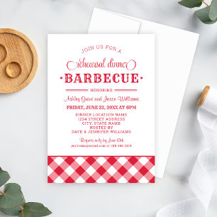 Rotes BBQ-Hochzeitsprobe-Dinner-Barbecue Einladung