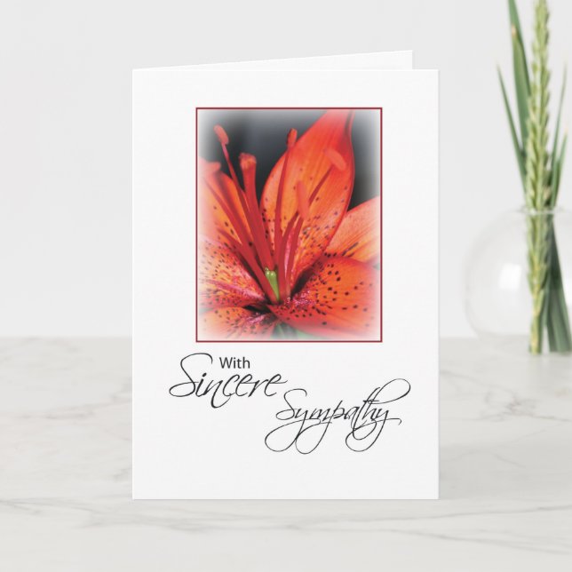 Rotes Beileid Blume Karte (Vorderseite)
