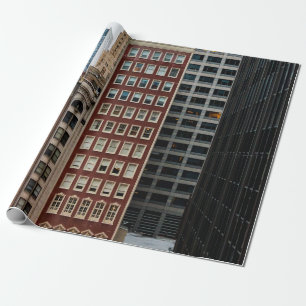 ROTES BETONHOCHHAUS GESCHENKPAPIER