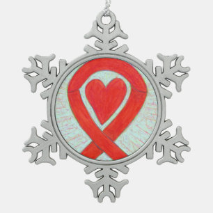 Rotes Bewusstsein Band Herz Holiday Charm Ornament