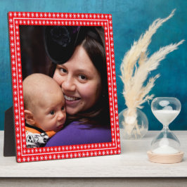 Rotes Bild mit weißen Sternen Ihr Foto Fotoplatte