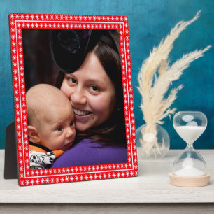 Rotes Bild mit weißen Sternen Ihr Foto Fotoplatte