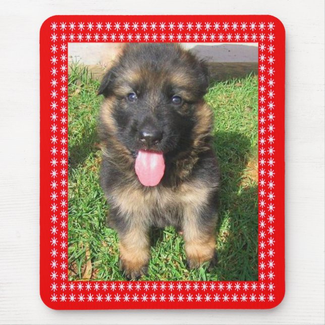 Rotes Bild mit weißen Sternen Ihr Foto Mousepad (Vorne)