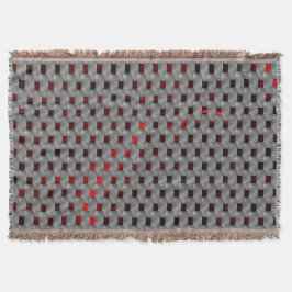 Rotes Bild unter grauen Tellern, rechteckige Forme Decke