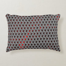 Rotes Bild unter grauen Tellern, rechteckige Forme