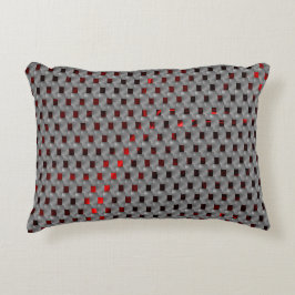 Rotes Bild unter grauen Tellern, rechteckige Forme Dekokissen