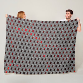 Rotes Bild unter grauen Tellern, rechteckige Forme Fleecedecke