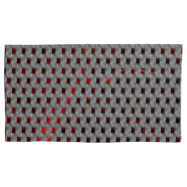 Rotes Bild unter grauen Tellern, rechteckige Forme Kissenbezug