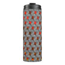 Rotes Bild unter grauen Tellern, rechteckige Forme