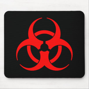 Rotes Biogefährdung-Symbol Mousepad