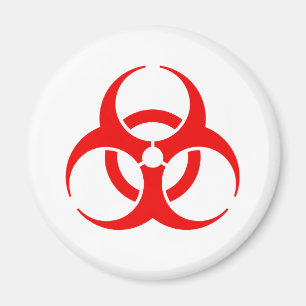 Rotes Biogefährdungssymbol Magnet