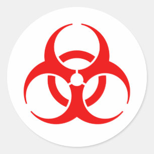Rotes Biogefährdungssymbol Runder Aufkleber