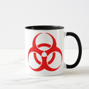 Rotes Biogefährdungssymbol Tasse