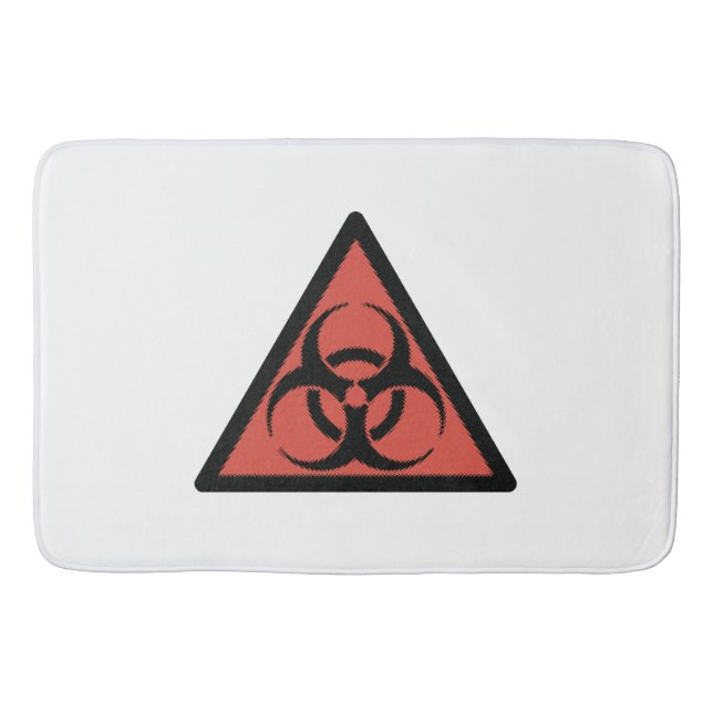 Rotes Biogefahrenzeichen Badematte (Vorderseite)