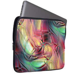 Rotes bis grünes, buntes, zerbrochenes Strandtuch Laptopschutzhülle