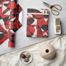 ROTES BLACK PATTEREN WRAPPAPIER