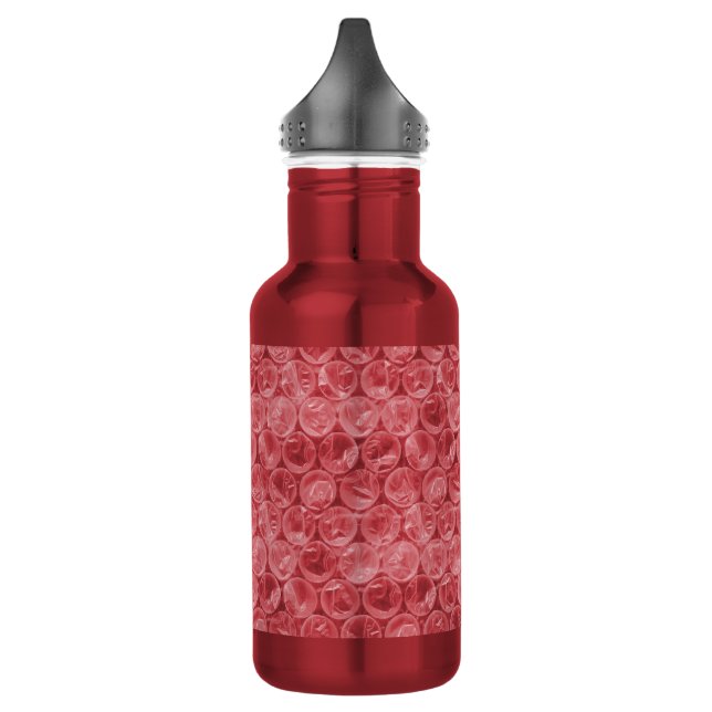Rotes Blasenwickelmuster Edelstahlflasche (Links)
