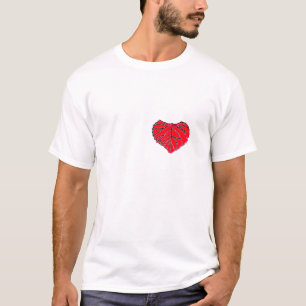 Rotes Blatt-Herz T-Shirt