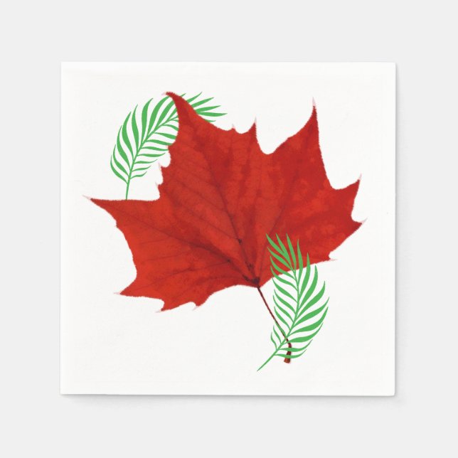 Rotes Blatt und Ferne Serviette (Vorderseite)
