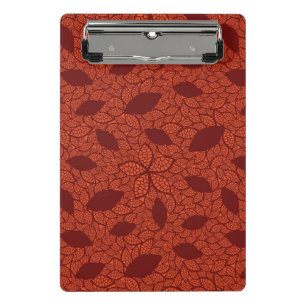 rotes Blätter-Muster auf Orange Mini Klemmbrett