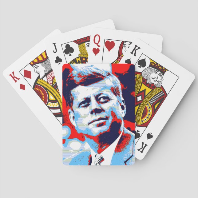 Rotes Blau der Pop-Kunst-JFK John F. Kennedy Spielkarten (Rückseite)