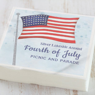 Rotes Blau Einfaches Amerikanische Unabhängigkeits Serviette