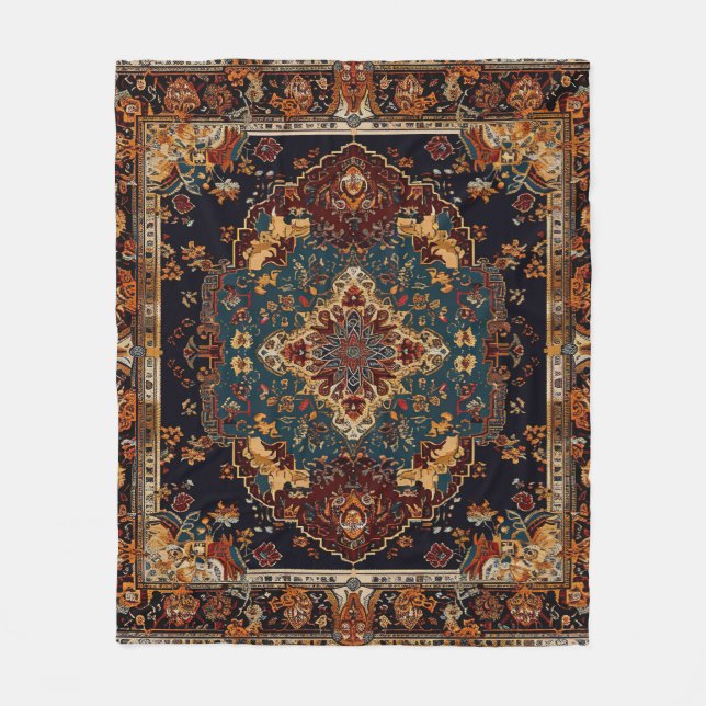 Rotes Blau im marokkanischen Stil Fleecedecke (Vorderseite)