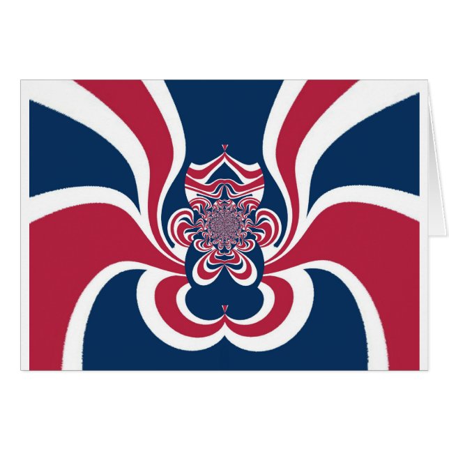 Rotes Blau Kaleidoskop Art Print (Vorderseite (Horizontal))