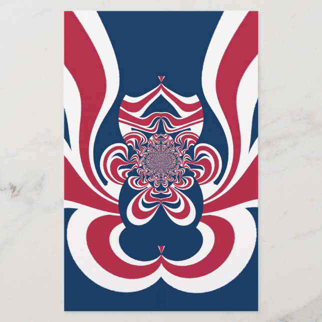 Rotes Blau Kaleidoskop Art Print (Vorderseite)