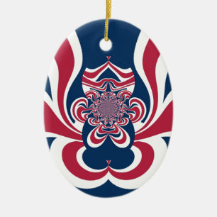 Rotes Blau Kaleidoskop Art Print Keramik Ornament