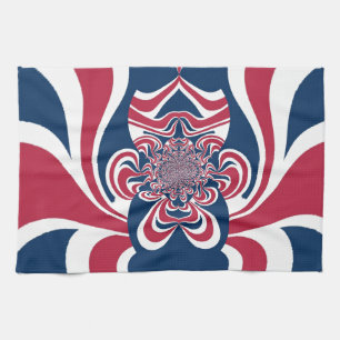 Rotes Blau Kaleidoskop Art Print Küchentuch