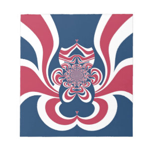 Rotes Blau Kaleidoskop Art Print Notizblock