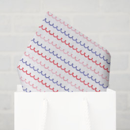 Rotes Blau und Rosa Scallop Seidenpapier