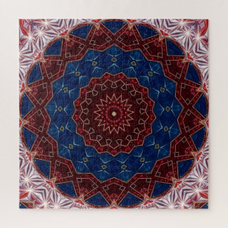 Rotes Blaues Dekoratives Puzzle