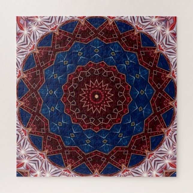 Rotes Blaues Dekoratives Puzzle (Vertikal)