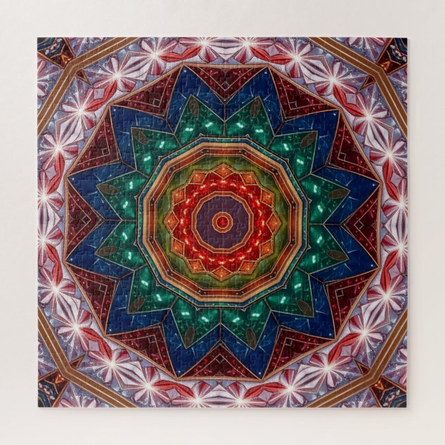 Rotes Blaues Dekoratives Puzzle (Vertikal)