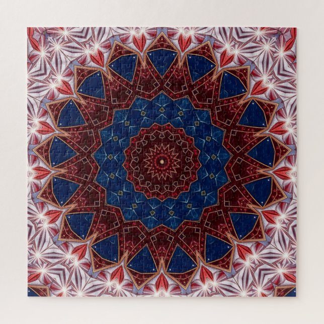 Rotes Blaues Dekoratives Puzzle (Vertikal)