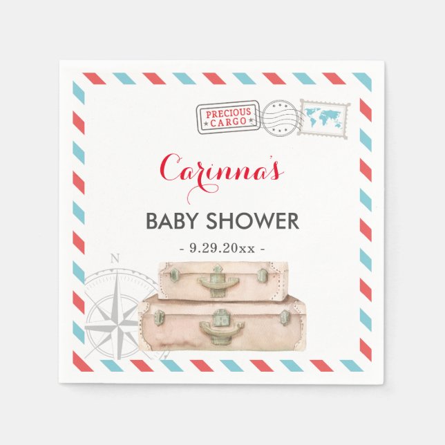 Rotes blaues Papier für die Duschtisch von Travel  Serviette (Vorderseite)