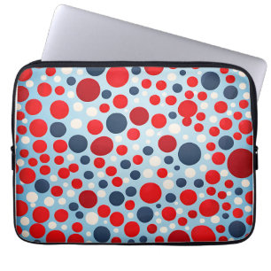 Rotes Blaues Tupfenmuster Laptopschutzhülle