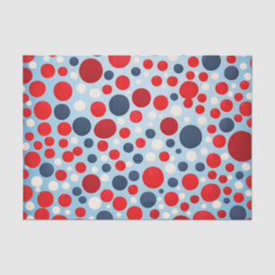 Rotes Blaues Tupfenmuster Seidenpapier