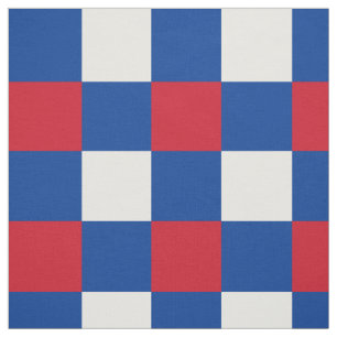 Rotes, blaues und weißes Schachbretmuster Stoff