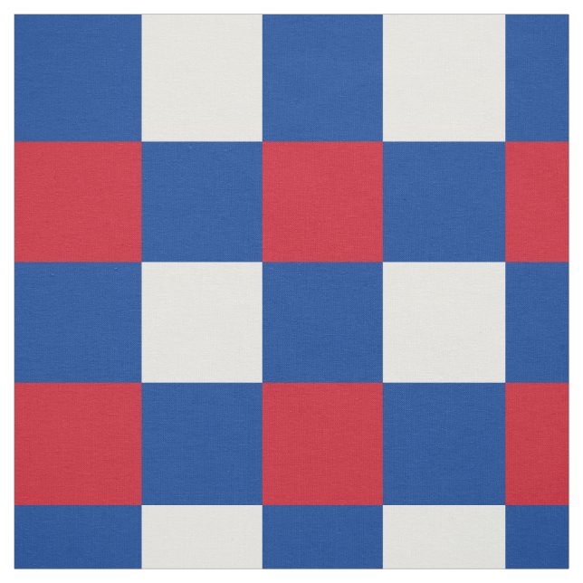 Rotes, blaues und weißes Schachbrettmuster Stoff (Muster)