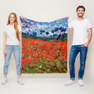 Rotes Blume Feld, Van Gogh Fleecedecke