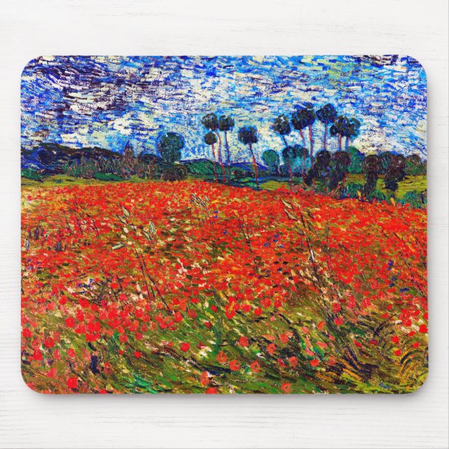 Rotes Blume Feld, Van Gogh Mousepad (Vorne)