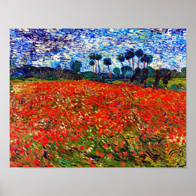 Rotes Blume Feld, Van Gogh Poster (Vorne)