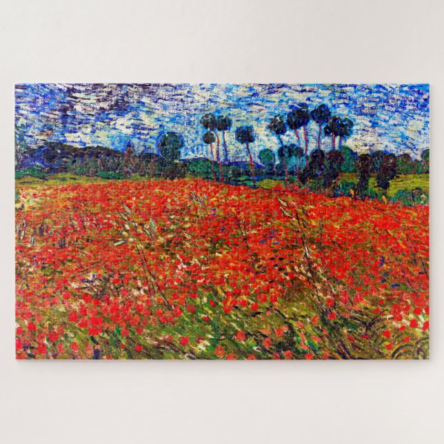 Rotes Blume Feld, Van Gogh Puzzle (Horizontal)