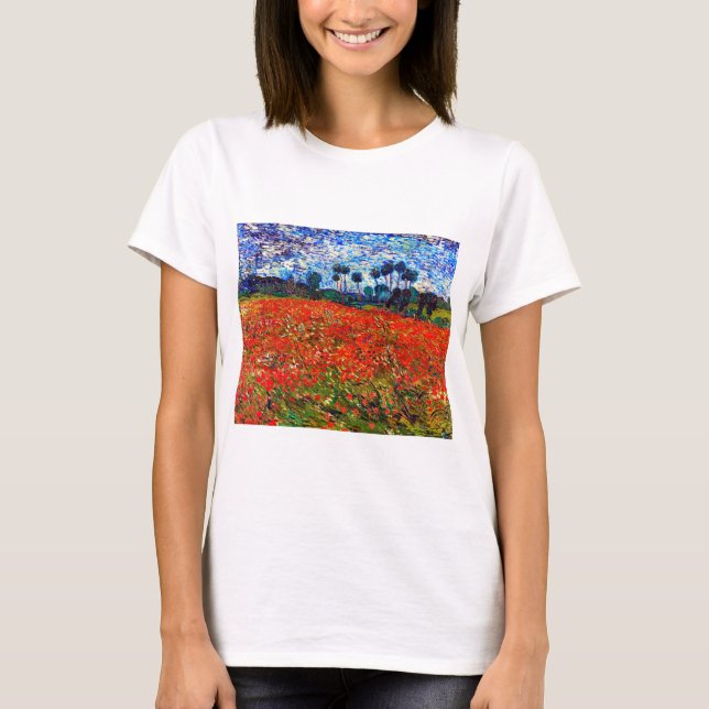 Rotes Blume Feld, Van Gogh T-Shirt (Vorderseite)