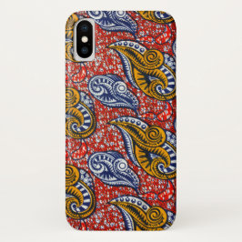 Rotes Blumen afrikanischen Gewebe iPhone Falles Case-Mate iPhone Hülle
