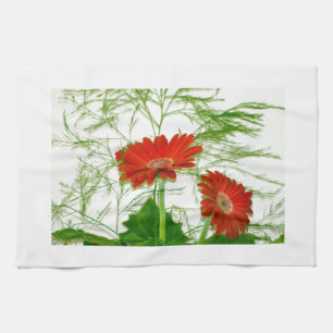 Rotes Blumen Handtuch
